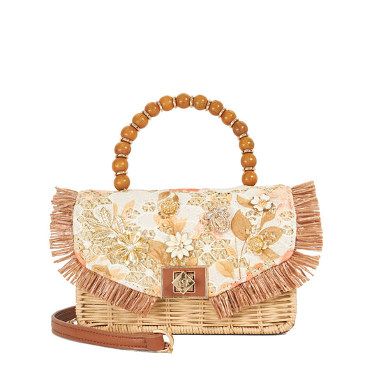 SS26 BLOOMS ORANGE RAFFIA